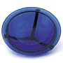 Glass Bird Bath Bowl Iron Cobalt Blue