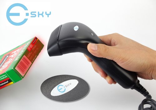 Esky Hand-Held Contact USB CCD Barcode Scanner Barcode Reader w/red LED CCD reader - Black On Sale