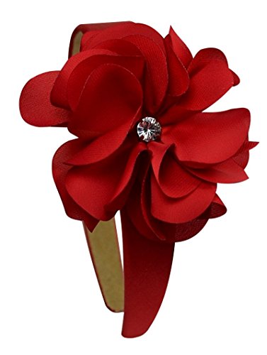 Girls Ruby Satin Flower Arch Headband By Funny Girl Designs