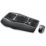 Wireless Comfort Desktop Split Keyboard and Laser Mouse Combo, USB/PS/2, Black