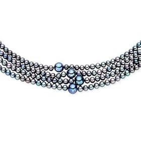 100 Inch Cultured Black Pearl Necklace