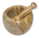 Berard French Olive Wood Medium Handcrafted Mortar and Pestle