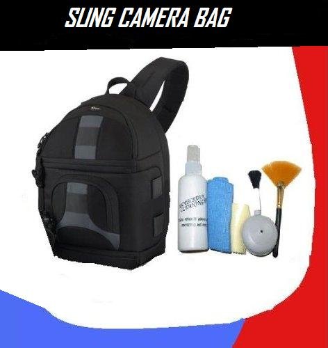 Holster bag for Canon EOS Rebel T1i, Digital SLR Camera with EF-S 18-55mm f/3.5-5.6 IS Lens + 5 Piece Cleaning Kit.