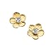 14K Yellow Gold 5.75 MM Cubic Zirconia Children's Daisy Floral Earrings