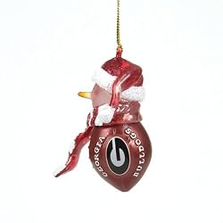 Georgia Bulldogs NCAA Striped Acrylic Football Snowman Ornament (2.75)"