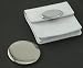 WHITE CASE W/ OVAL ENG. PLATE & PURSE MIRROR,