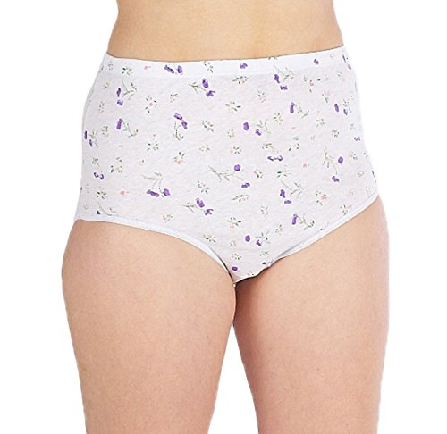 2COZEE 3 Pack Of Womens Underwear Floral Print Full Briefs, 6X Hips: 64"-66"
