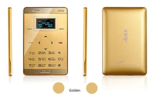 Golden Mini Ultra Slim JAVA Touch Screen Mobile Phone GSM Quadband MP3 Bluetooth Aiek M3