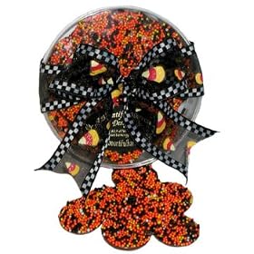 Halloween Themed Chocolate Discs Covered With Non-Pariels