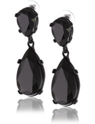 Kenneth Jay Lane Black and Jet Teardrop Earrings