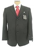 Alfani Mens Single Breasted 3 Button Black Pinstripe Wool Suit - Size 42S