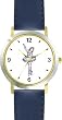 Blue Ballerina - Ballet Dancer No.1 - WATCHBUDDY&reg; DELUXE TWO-TONE THEME WATCH - Arabic Numbers - Blue Leather Strap-Children's Size-Small ( Boy's Size & Girl's Size )
