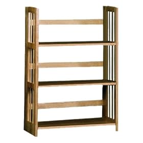 Homelegance Stackable Foldable Bookshelf, Natural Finish