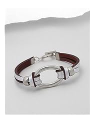 Gray Leather Bracelet In White Base