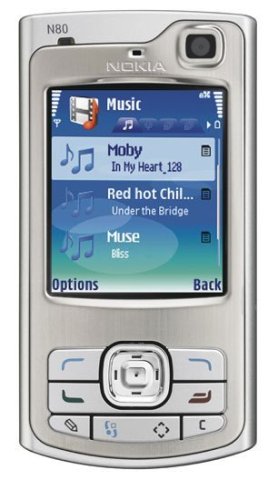 Nokia N80 Internet Edition Unlocked Cell Phone with 3.2 MP Camera, 3G, Wi-Fi, MP3/Video Player, MiniSD Slot--U.S. Version with Warranty (Silver)