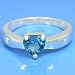 3.21 grams 925 Sterling Silver Blue Zircon & White Gemstone Heart Ring size 9 "FREE SHIPPING"