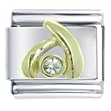 April Diamond Color Birthstone A For Italian Charms Bracelet Link