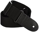 Protec Guitar Strap with Leather Ends and Pick Pocket, Black