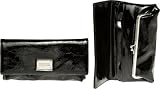 KENNETH COLE REACTION Patent Crinkled Fold-Over Clutch [187829/899], Black