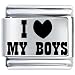 I Heart My Boys Italian Charms Bracelet Link