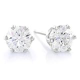 1/2 Carat. Round Diamond 14K White Gold Stud Earrings (G-H;SI1-SI2) Certified by Independent Lab