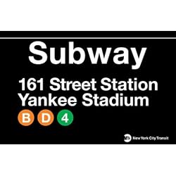 Yankee Stadium Metal Subway Sign