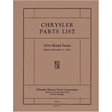 1934 CHRYSLER Parts Book List Guide Catalog by Chrysler
