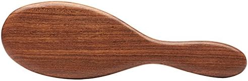 Natural Ball-Tipped Wood Bristle Cushion Hair Brush, Massage Hair Brush (Teakwood Extra Large Oval)