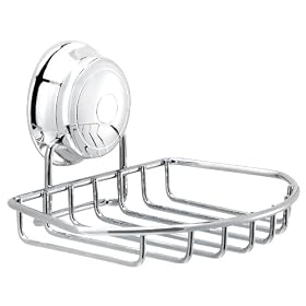 Croydex Twist 'N' Lock Soap Basket, Chrome