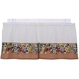 Ellis Curtain Kitchen Collection Tuscan Hills Grapes 60 by 36-Inch Tailored Tier Curtains, Natural