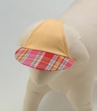 Preppy Yellow Madras Plaid Dog Hat Cap Visor Size Large