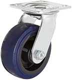 RWM Casters 45 5″ Diameter Urethane Polypropylene Wheel Kingpin Medium Duty Swivel Plate Caster with Roller Bearing, 4-1/2″ Length X 4″ Width Plate, 750 lbs Capacity Range