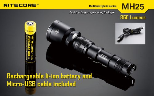Nitecore MH25 Micro USB Rechargable Flashlight (860 Lumens)