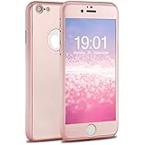 iPhone 6 Case, Arozell [Full-Body Coverage] Ultra-Slim Hard Case with Tempered Glass Screen Protector for iPhone 6S 4.7" 2015 - Rose Gold