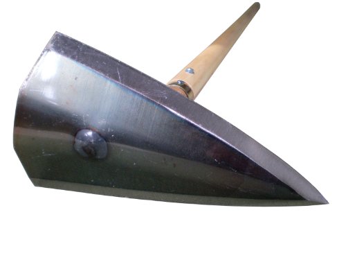 千成 三角鎌草削り鍬 鍛造鋼付七寸刃210mm 磨き仕上げボルト止 塗木柄四尺