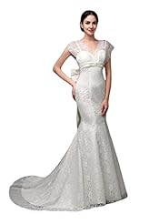 V-neck Lace Mermaid Wedding Dress 