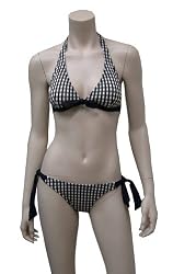 Women's Halter Bikini With Center Front Tie And Soft Cup Padding Swimsuit by Eliana