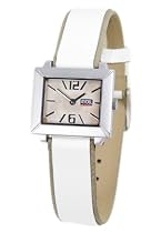 4YOU Damenuhr Analog Quarz Armbanduhr Lederband Wei&szlig; 12082763