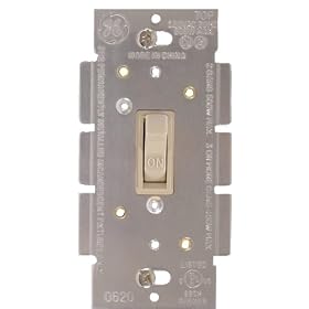 GE 52131 Dimmer Switch with Toggle On/Off, Ivory