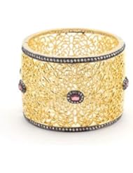 Black And Gold Filigree Bangle Bracelet