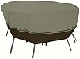 Classic Accessories Villa 55-028-043801-EC Round Table and Chair Set Cover, Large, Birch with Walnut Accent