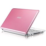 MSI Wind NB10051 10 Display Mini Notebook, 1.6GHz Intel Atom Processor, 2GB DDR2/667 Memory, 160GB Hard Drive, Bluetooth 2.0, 802.11 b/g/n, Built-in Web Camera, XP Home, 6 Cell Battery (Pink)
