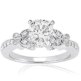 0.65 Ct Cushion Cut Diamond Fleur Engagement Ring VVS1-E GOLD