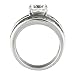 Bienna: 5.2ct Ice on Fire CZ 3 in 1 Stacked Bridal Wedding Ring Set 316 Steel, 3076A