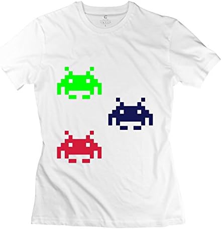 ZEKO Women's Tee Spaceinvader Size S White