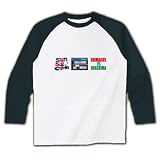 09Shimacos ラグラン長袖Tシャツ(ホワイト×ブラック) M