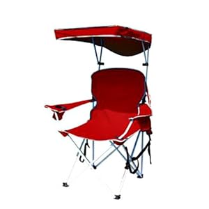 Bravo Sports 149578 Four Seasons Courtyard Shade Chair with Canopy and Carry Case, Red Polyester
