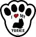 yorkshire terrier - I Love My Yorkshire Terrier Pawprint Window Decal w/Suction Cup