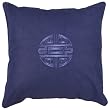 Decorative Handmade Navy Blue Cotton Cushion Cover / Pillow Sham - Chinese Symbol of Long Life