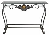Reverse Painted Metal and Glass Console Table